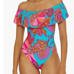 Trina Turk Meilani Off the Shoulder One-Piece Swimsuit